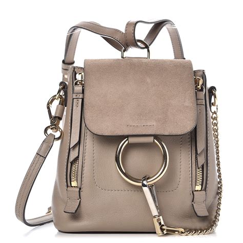 chloe faye mini backpack grey|Mini Faye Backpack In Motty Grey Smooth & Suede Calfskin .